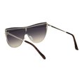thumbnail image 4 of Womens Flat Top Shield Retro Chic Designer Sunglasses Gold Smoke, 4 of 4