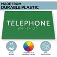 thumbnail image 4 of ADA CENTRAL SIGNS - 6" X4" Telephone Sign - ADA Compliant Tactile Graphics Grade 2 Braille Text | Wall Mount Plastic Easy Access Signs for Offices, Hotels, Schools, Apartments, and Restaurants, 4 of 7