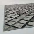 thumbnail image 3 of Vegan Diamond Patchwork Gray Black Faux Hide/Cowhide Area Rug/Carpet, 3 of 5