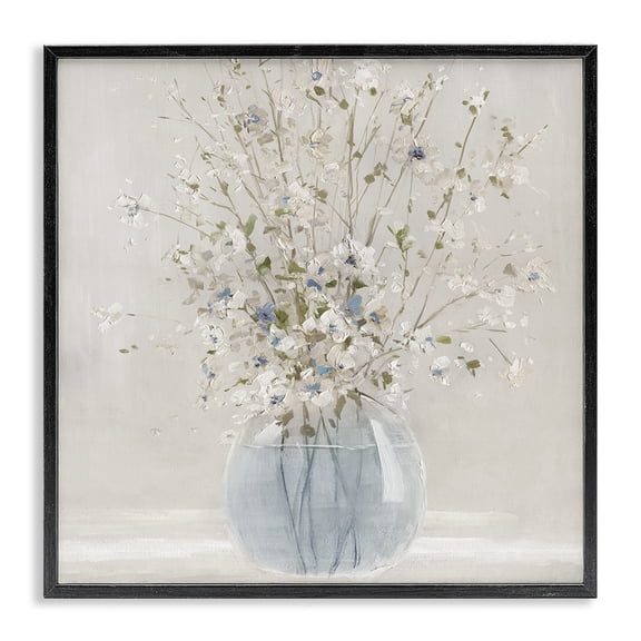 Stupell Industries Farmhouse Serene Glass Vase Bouquet Black Framed Giclee Art, 12 x 12, by Carol Robinson