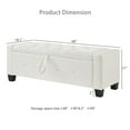 thumbnail image 6 of S-HOME 48 Inch Upholstered Tufted Faux Leather Storage Ottoman Bench With Easy Assembly For Bedroom And Living Room, Ivory White, 6 of 13