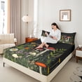 thumbnail image 4 of Homewish Botanical Mushroom 4 Pieces Queen Sheet Sets for Female Men Women,Floral Daisy Ultra Soft Flat Sheet,Botanical Plants Queen Fitted Sheet,Luxury Bedroom Decor, 4 of 7