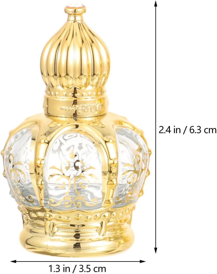 ABCISI Perfume Bottles Empty Vintage, 10 pcs Refillable Sample On Container, Middle Eastern Style Glass Roll on Bottles for Essential oils，10ml