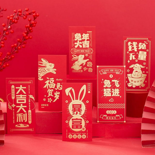 ziyahi Enveloppes Rouges Chine-Chic de 6 Couleurs Mélangées