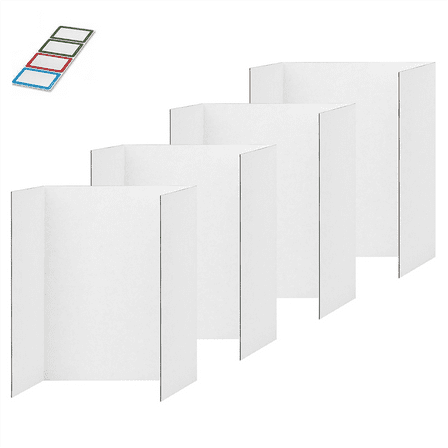 New Arrivals 4 Pcs Trifold Poster Board, Corrugate Presentation Boards M