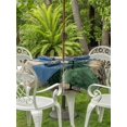thumbnail image 3 of Outdoor Tablecloth with Umbrella Hole for Patio/Picnic/Party/Camping, Green Pine Tree Waterproof Table Cloth Round Cover Washable, Retro Country Forest Natural Landscape (Dia 60"), 3 of 9