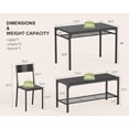 thumbnail image 4 of 43" Dining Room Table Set for 2-4, 4 Piece Retro  Wooden Kitchen Table Set with Bench and 2 Chairs with Storage Rack, Small Space and Breakfast Nook, 4 of 12