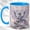 Blue, variant on Silver Dragon Coffee Mug, Crystal Dragon Mug, Ceramic 11 oz