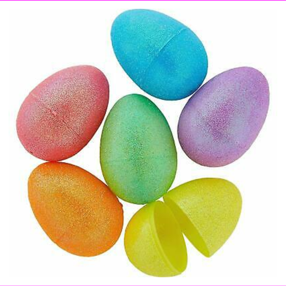 Two Toned Glitter Easter Eggs Hanging Ornament Decor 2 1/2 In N.G. 8 Count 