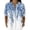 Blue, variant on Geometric Colorblock Henley Top for Women, Short Sleeve V-Neck Button Down Tunic - Minimalist Casual Blouse with Curved Hem Yellow XXL