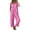 Pink#14, variant on Jinhomg Linen Jumpsuits for Women Cap Sleeve Button Down V Neck Overalls Loose Wide Leg Beach Daily Rompers with Pockets Beige XL