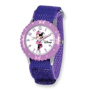 Minnie Mouse Girls' Stainless Steel Watch, Purple Strap