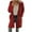 Wine, variant on gakvbuo Long Cardigan Sweaters For Women Women'S Casual Plush Solid Color Button Pocket Jacket Top