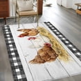thumbnail image 5 of Rectangle Rug 4x6ft Area Rug, Farmhouse Cow Wood Plank Area Rugs for Living Room Bedroom, Farm Animal Buffalo Check Floor Mat Non-Slip Non-Shedding Carpet Indoor Accent Rugs, 5 of 9