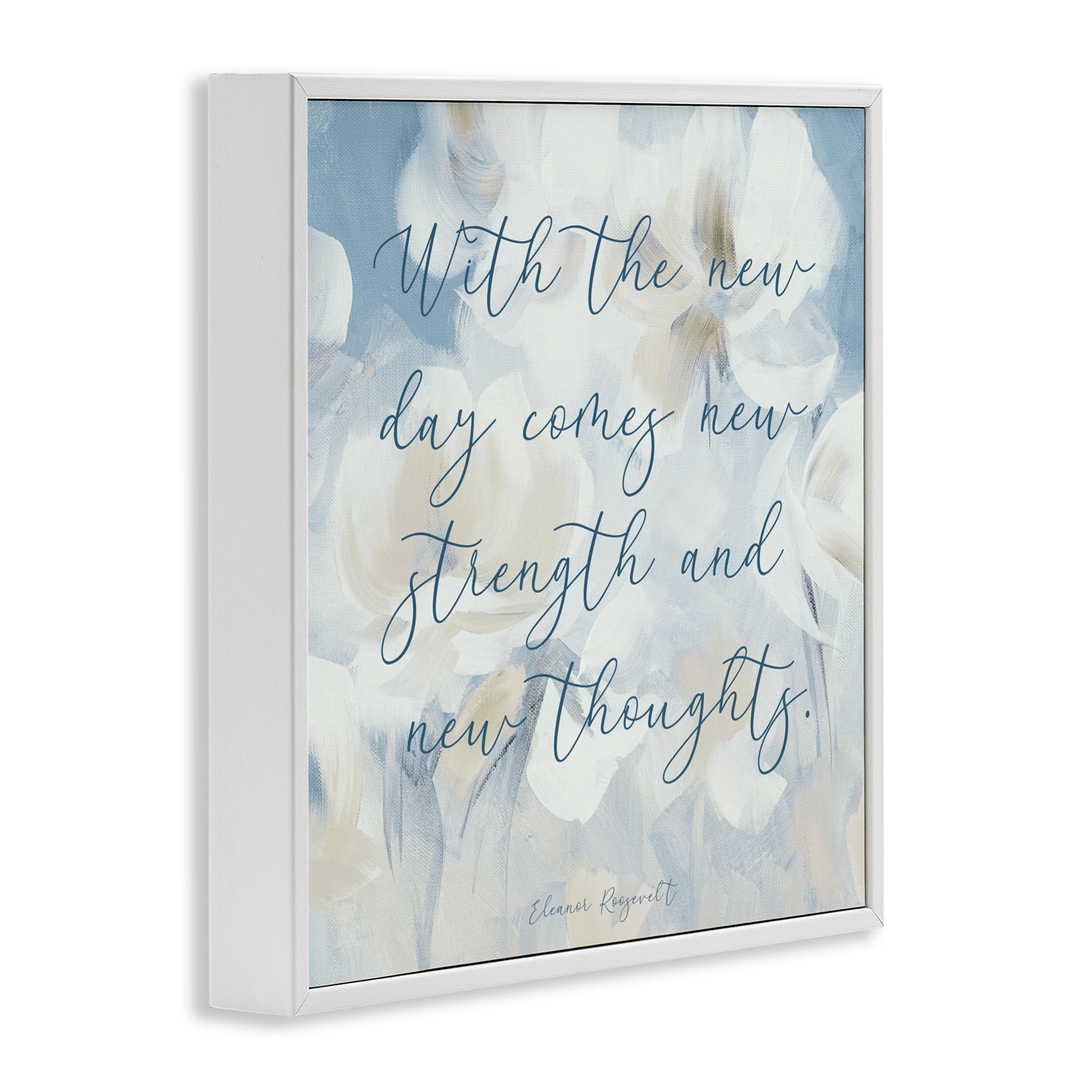 Stupell Industries Strength & New Thoughts Quote White Framed Giclee Art, design by Lanie Loreth