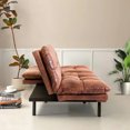 thumbnail image 5 of Opoiar Futon Sofa Bed,Lounge Memory Foam Sleeper Couch Room Convertible Studio Apartment,Dorm,Home Office 71&times;33&times;31.5IN, Brown My Lux Decor Round, 5 of 5