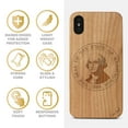 thumbnail image 4 of Case Yard Wooden Case Outside Soft TPU Silicone, Slim Fit Shockproof Wood Protective Phone Cover for Girls Boys Men and Women, Supports Wireless Charging Washington Seal Design case for iPhone-X, 4 of 7