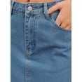 thumbnail image 5 of INSPIRE CHIC Women's Skirt Jean High Waist A-Line Thigh Split Midi Denim Skirt S Blue, 5 of 6