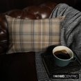 thumbnail image 1 of Funda de almohada lumbar a cuadros de invierno, 30 x 40 cm, terciopelo beige, moderna funda de almohada rectangular con estampado de cuadros estilo rústico de búfalo para sofá, hotel, sala de estar y, 1 of 8
