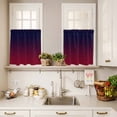 thumbnail image 3 of Purple Red Curtain Valances Set Gradient Kitchen Curtains 24&nbsp;inch Length Rod Pocket Valance and Tiers 3 Piece Set Small Bedroom Bathroom Laundry Decor, 3 of 9