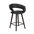 thumbnail image 2 of Home Square 24" Faux Leather Vinyl Upholstery Counter Stool in Black - Set of 2, 2 of 5