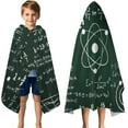 thumbnail image 3 of Math Equations Physics Icons Green Pattern Hooded Bath Towel，50"x30" for Ages 3 To 12 Kids, Quick Dry Lightweight Soft Microfiber Hood Beach Towel Cover Up for Kids, 3 of 7