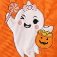 thumbnail image 5 of Xyant My First Halloween Baby Girl Outfit Pumpkin Ruffle Long Sleeve Romper Overall Dress Headband Set Cute Fall Winter Clothes for Baby Girl (Orange,9-12 Months), 5 of 7