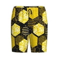 thumbnail image 4 of Easygdp Geometric Pattern with Bee Men's Short Pajama Pants, Sleep Shorts, Household Pants, Casual Pants with Pockets - Medium, 4 of 9