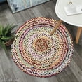 thumbnail image 3 of KH Handloom Handmade Hand Braided Natural Jute and Cotton Carpet for Living Room, Jute Round Floor Mat, Rugs for Living Room, Jute Centre Table Carpet, Home Decore Rug, 3 of 4