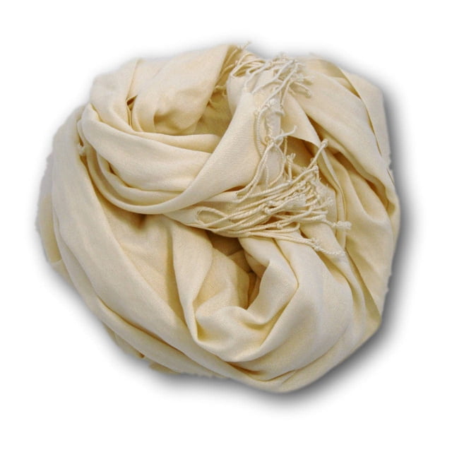 Châle Style Pashmina 26 Po Grand par 72 Po long Crème de Coco