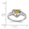 thumbnail image 2 of 925 Sterling Silver Whiskey Quartz Diamond Ring Size 9 Measures 2mm Wide - Ring for Women, 2 of 2