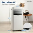 thumbnail image 2 of SereneLife 10000 BTU Portable Air Conditioner - 3-in-1 Portable AC Unit for Bedroom Up to 300 Sq.Ft, 24H Timer, Remote Control, Sleep Mode, Wheels, with Window Mount Kit, White, 2 of 8