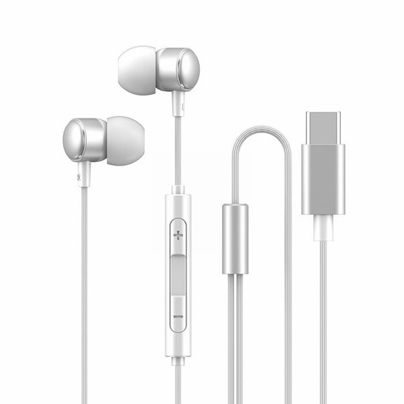 Type C Stereo in Ear Microphone Wired Headphones Noise Isolation Comfortable Design