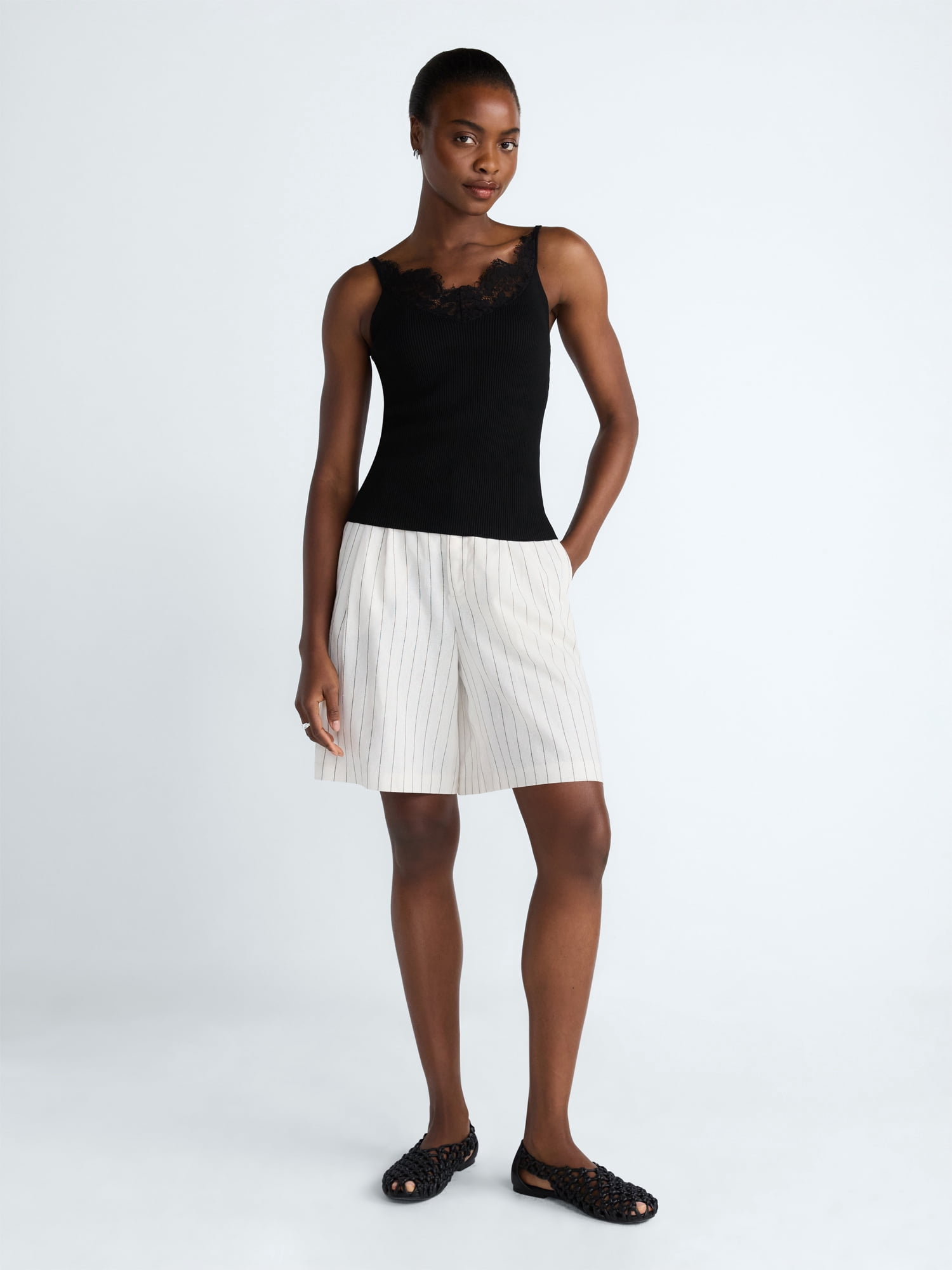 Scoop Women’s Sweater Lace Cami, Sizes XS-XXL