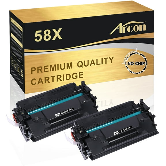 Arcon 2-Pack Compatible Toner for HP 58X CF258X works with LaserJet Pro M404 M404n M404dn M404dw MFP M428 M428dw M428fdn M428fdw LaserJet Pro M406 M430 Printers (Black, NO-CHIP)