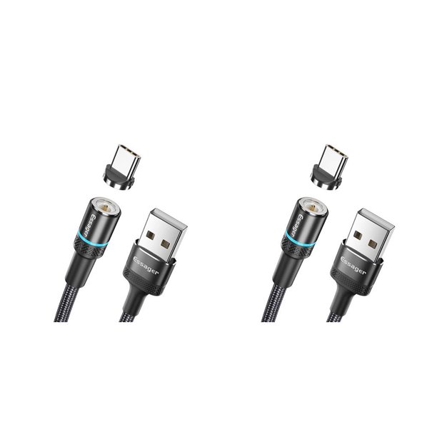 Methold Cable Micro USB para Android Teléfono móvil Cable de carga rápida Cable USB Tipo C Cable negro 1m Tipo-C 2Conjunto