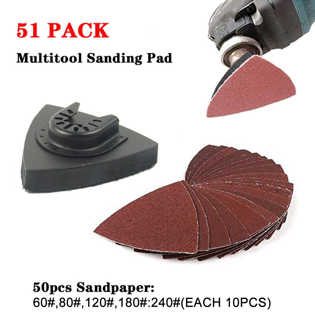 51pcs Triangular Finger Sanding Sheets Paper Sand Disc Kit for Multi Tool 