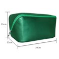 thumbnail image 2 of Bolsa de maquillaje Bolsa de cosméticos de viaje de gran capacidad Bolsa de maquillaje plana abierta impermeable Cuero de PU portátil, 2 of 5