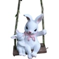 thumbnail image 5 of Handcrafted Resin Easter Rabbit Swing Decoration – Mother Rabbit with Baby Rabbits Hanging Pendant, Indoor Home Garden Easter Ornament, 5 of 8
