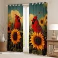 thumbnail image 2 of Feelyou Kawaii Rustic Bird Black Out Curtains, 3D Vintage Sunflower Curtains Pack of 2 (42x63 Each), Teens Boys Girls Kids Bedroom Curtains, Blackout Curtains Room Decor, 2 of 6