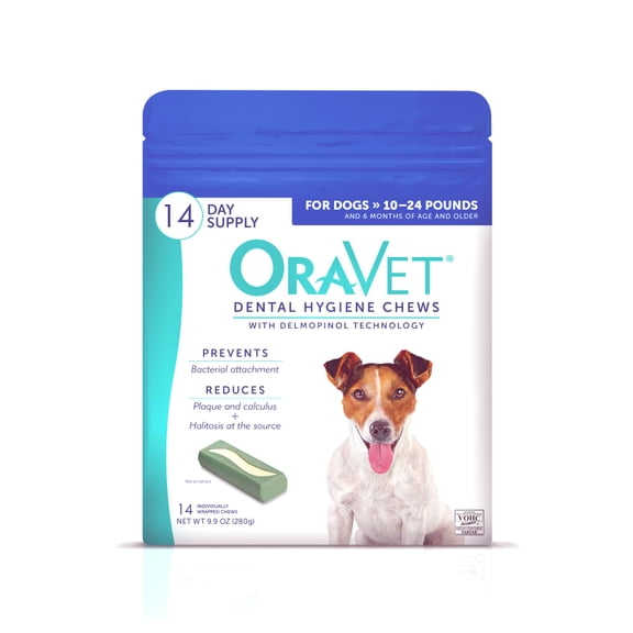 OraVet Dental Care Hygiene Chews for Small Dogs, 10-24 lbs, 14 ct