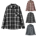 thumbnail image 1 of Ceisia Men's Oversize Plaid Polyester-Cotton Long-Sleeve Button-Down Shirt for Spring/Summer Casual Gift, 1 of 5