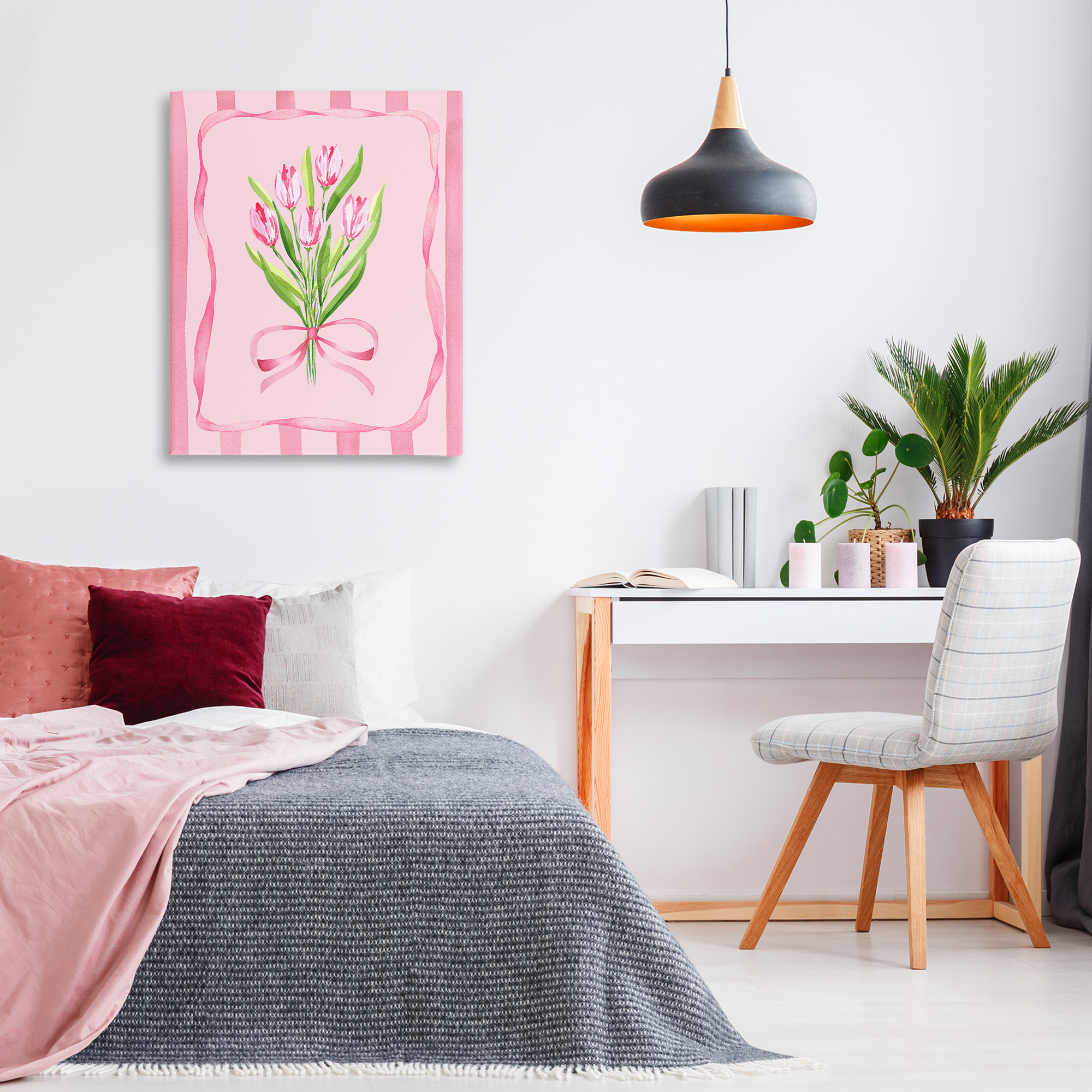 Pretty And Sweet Tulips Canvas Wall Art, design by Nina Jacobs
