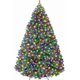 thumbnail image 1 of 6ft pre-lit fluffy fraser fir artificial christmas tree con 350 multicolor lights, 9 modes, hinged branches, 900 tips & stand con foot switch para holiday home decor, 1 of 8