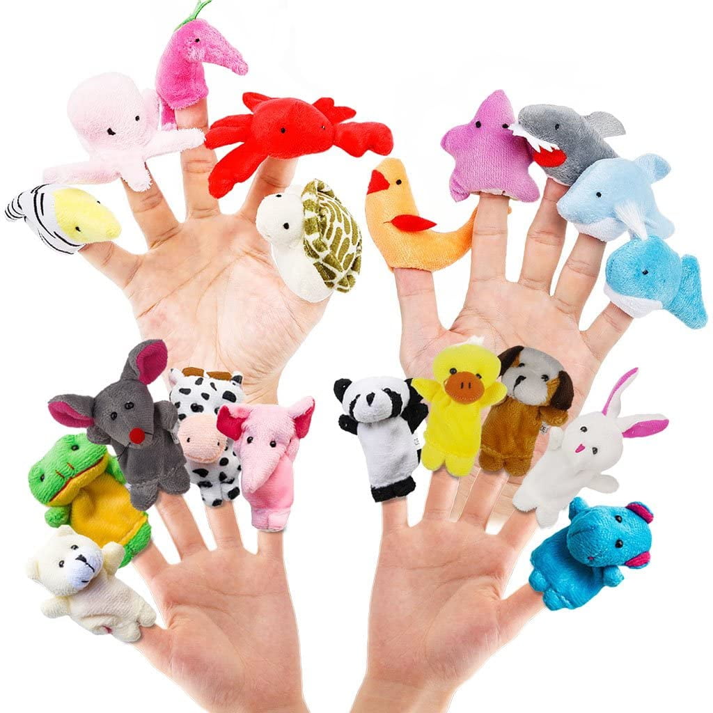 Cloudro Finger Puppets Toys Large Size Different Animals Dolls Props Toys for Baby Boys Girls Story Time Cow 