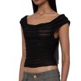 thumbnail image 3 of Summer Fashion Tank Tops For Women Loose Fit Solid Color Lace Backless Black Summer Waistcoat S-L, 3 of 6
