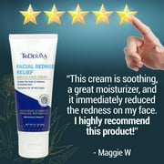 TriDerma Facial Redness Relief Cream Helps Calm Red, Irritated or Sensitive Skin and Rosacea Flare Ups, Fragrance Free 2.2 oz