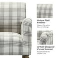 thumbnail image 4 of Modern Plaid Accent Chair Upholstered Armchair Adult Home Bedroom Living Room Grey, 4 of 8