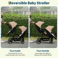 thumbnail image 3 of Collapsible Tandem Double Stroller for Infant & Toddler, Reversible Seat, Adjustable Backrest & Canopy, Large Storage Basket, 5-Point Safety Harness, 3 of 9