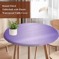 thumbnail image 5 of Ombre Round Fitted Table Cover Violet Purple Gradient Waterproof Table Cloth with Elastic Edge Wipeable Tablecloth for Picnic Camping Party Fits 55"-60" Diameter, 5 of 8